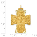 Load image into Gallery viewer, 14K Yellow Gold Solid Polished/Satin Large 4-Way Medal Cross
