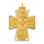 Load image into Gallery viewer, 14K Yellow Gold Solid Polished/Satin Large 4-Way Medal Cross
