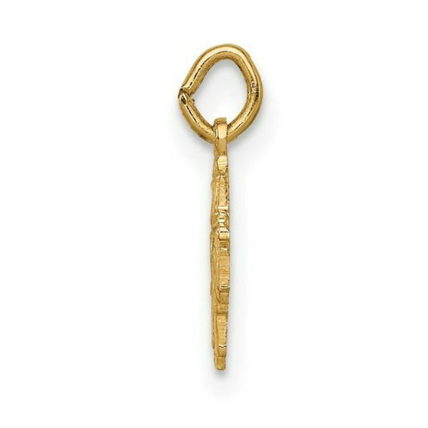 14K Yellow Gold Solid Polished Tiny 4-Way Medal