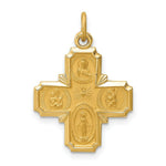 Load image into Gallery viewer, 14K Yellow Gold Solid Polished/Satin Small 4-Way Medal
