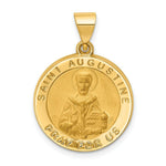 Load image into Gallery viewer, 14K Yellow Gold Hollow Polished/Satin Round St. Augustine Medal

