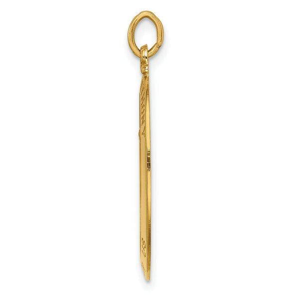 14K Yellow Gold Solid Polished/Satin Oval St. Anthony Medal