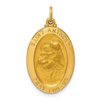 Load image into Gallery viewer, 14K Yellow Gold Solid Polished/Satin Oval St. Anthony Medal
