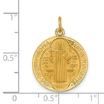 Load image into Gallery viewer, 14K Yellow Gold Solid Polished/Satin Round Reversible St. Benedict Medal
