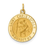 Load image into Gallery viewer, 14K Yellow Gold Solid Polished/Satin Small Round St. Christopher Medal
