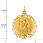 Load image into Gallery viewer, 14K Yellow Gold Solid Polished/Satin Medium Round St. Christopher Medal

