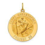 Load image into Gallery viewer, 14K Yellow Gold Solid Polished/Satin Large Round St. Christopher Medal
