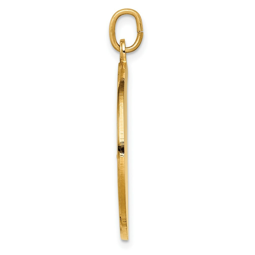 14K Yellow Gold Solid Polished/Satin Large Round St. Christopher Medal