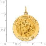 Load image into Gallery viewer, 14K Yellow Gold Solid Polished/Satin Large Round St. Christopher Medal

