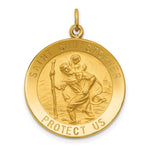 Load image into Gallery viewer, 14K Yellow Gold Solid Polished/Satin Medium Round St. Christopher Medal
