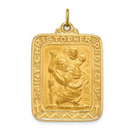 Load image into Gallery viewer, 14K Yellow Gold Solid Polished/Satin Large Rectangle St. Christopher Medal
