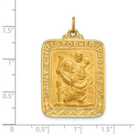 Load image into Gallery viewer, 14K Yellow Gold Solid Polished/Satin Large Rectangle St. Christopher Medal
