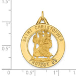 Load image into Gallery viewer, 14K Yellow Gold Solid Polished/Satin Round Cut-out St. Christopher Medal
