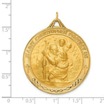 Load image into Gallery viewer, 14K Yellow Gold Solid Polished/Satin Extra Large Round St. Christopher Medal

