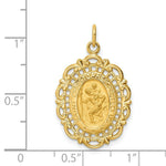 Load image into Gallery viewer, 14K Yellow Gold Solid Polished/Satin Medium Fancy Pierced Oval St. Christopher Medal
