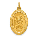 Load image into Gallery viewer, 14K Yellow Gold Solid Polished/Satin Medium Oval St. Christopher Medal
