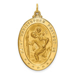 Load image into Gallery viewer, 14K Yellow Gold Solid Polished/Satin Large Oval St. Christopher Medal
