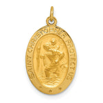 Load image into Gallery viewer, 14K Yellow Gold Solid Polished/Satin Small Oval St. Christopher Medal

