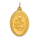 Load image into Gallery viewer, 14K Yellow Gold Solid Polished/Satin Oval St. Joseph Medal
