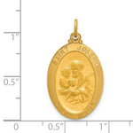 Load image into Gallery viewer, 14K Yellow Gold Solid Polished/Satin Oval St. Joseph Medal
