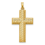 Load image into Gallery viewer, 14K Yellow Gold Hollow Polished Basketweave Design Latin Cross
