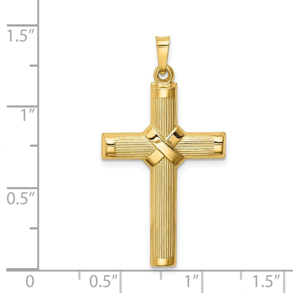 14K Yellow Gold Hollow Polished Center X Cross