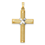 Load image into Gallery viewer, 14K Yellow Gold Hollow Polished Rhodium-plated Center X Cross
