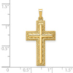 Load image into Gallery viewer, 14K Yellow Gold Hollow Polished Rope Edge Latin Cross
