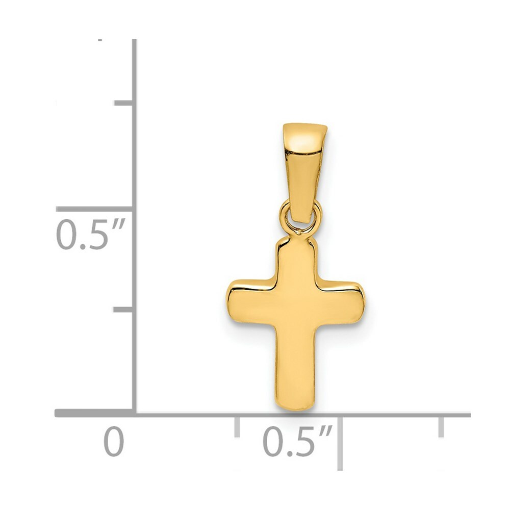 14K Yellow Gold Polished Hollow Latin Cross Pendant