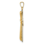 Load image into Gallery viewer, 14K Yellow Gold Hollow Polished Rhodium-plated Beaded Edge Cross
