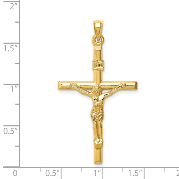 14K Yellow Gold Hollow Crucifix Pendant