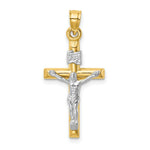 Load image into Gallery viewer, 14K Two-Tone Gold Hollow Crucifix Pendant
