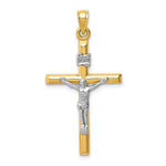 Load image into Gallery viewer, 14K Two-Tone Gold Hollow Crucifix Pendant
