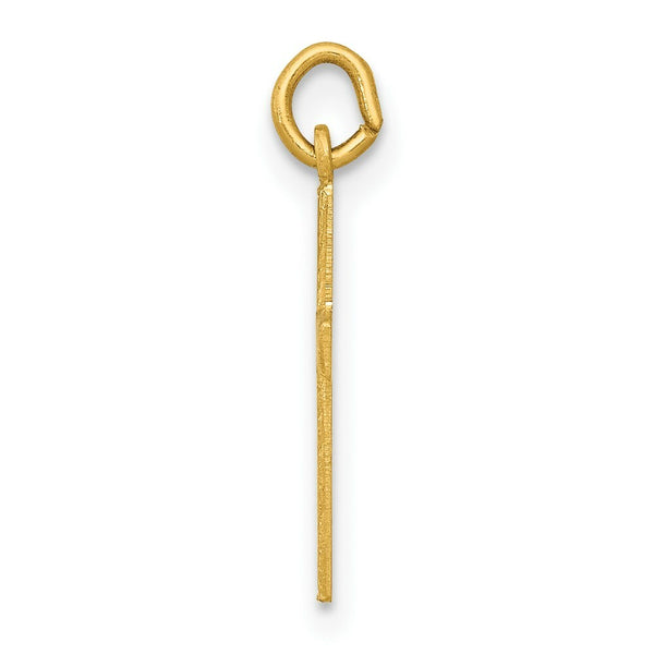 14K Yellow Gold Heart Cross Charm