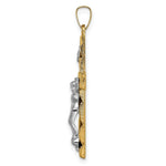 Load image into Gallery viewer, 14K Two-Tone Gold Hollow Polished Textured Latin Crucifix
