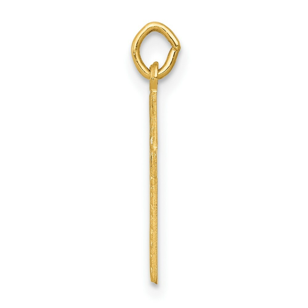 14K Yellow Gold Floral Cross Charm