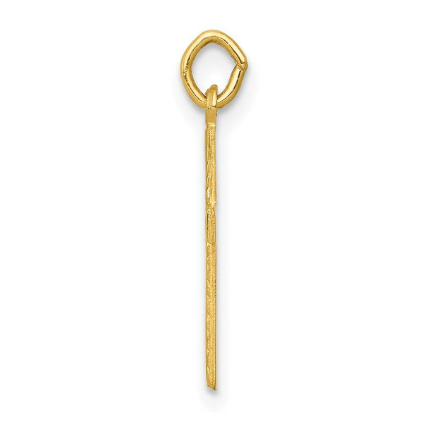 14K Yellow Gold Floral Cross Charm