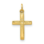 Load image into Gallery viewer, 14K Yellow Gold Floral Cross Charm
