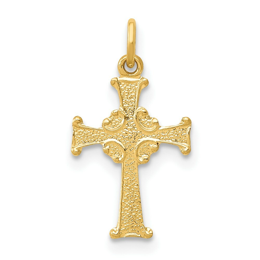 14K Yellow Gold Celtic Cross Charm 18mm length