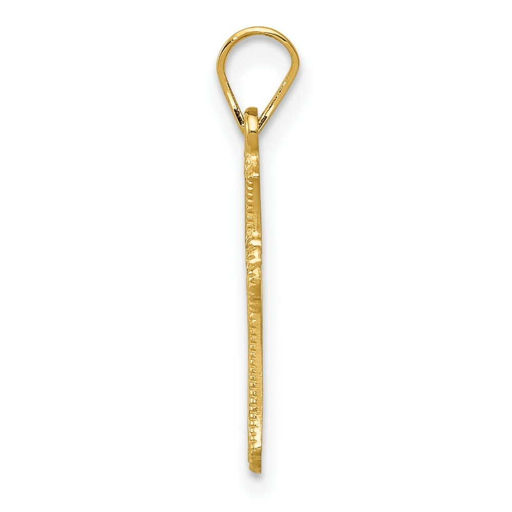 14K Yellow Gold Budded Cross Charm