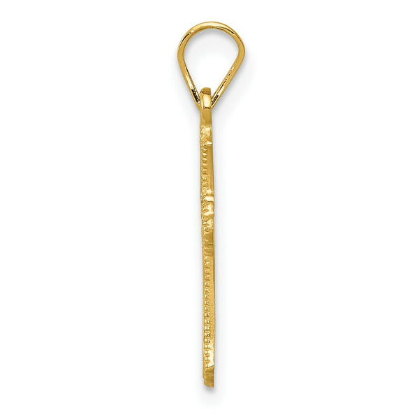 14K Yellow Gold Budded Cross Charm