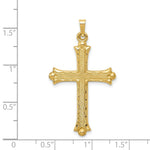 Load image into Gallery viewer, 14K Yellow Gold Hollow Fleur De Lis Cross Pendant
