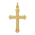 Load image into Gallery viewer, 14K Yellow Gold Hollow Fleur De Lis Cross Pendant
