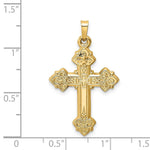 Load image into Gallery viewer, 14K Yellow Gold Budded Hollow Cross Pendant
