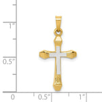 Load image into Gallery viewer, 14K Two-tone Gold Hollow Cross Pendant 28mm length
