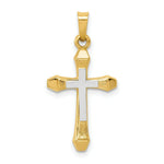 Load image into Gallery viewer, 14K Two-tone Gold Hollow Cross Pendant 28mm length
