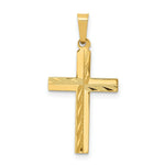Load image into Gallery viewer, 14K Yellow Gold Diamond-cut Hollow Cross Pendant
