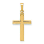Load image into Gallery viewer, 14K Yellow Gold Hollow Cross Pendant 28mm length
