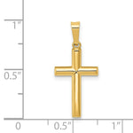 Load image into Gallery viewer, 14K Yellow Gold Hollow Cross Pendant 22mm length
