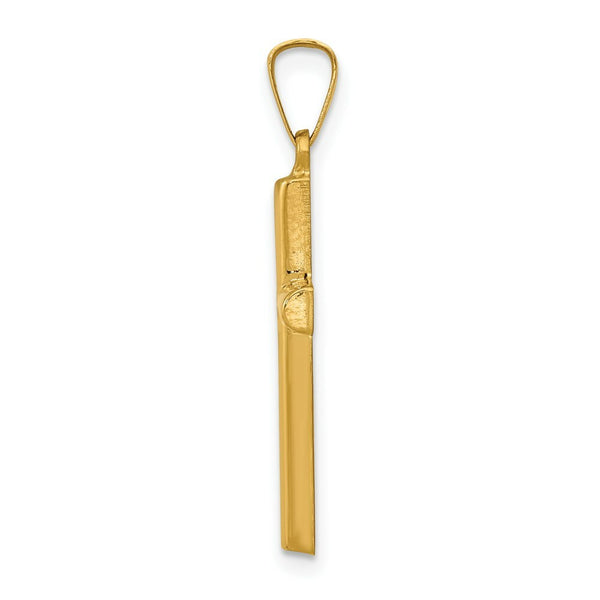 14K Yellow Gold Hollow Cross Pendant 25mm length